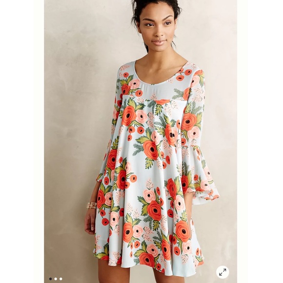 HP🎉Like NEW!! Anthro Rifle Paper Co. Fluttered Blooms Dress - Picture 3 of 13